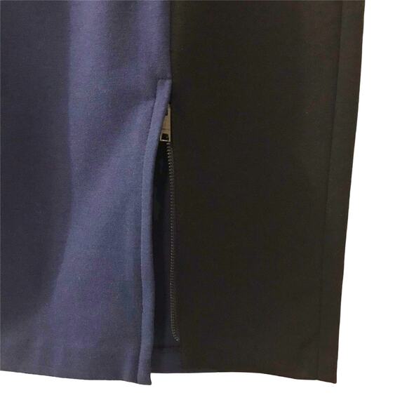 DKNY Navy Blue Black Color Block Mod Classic Side Zip Pencil Skirt 10 - Picture 4 of 8